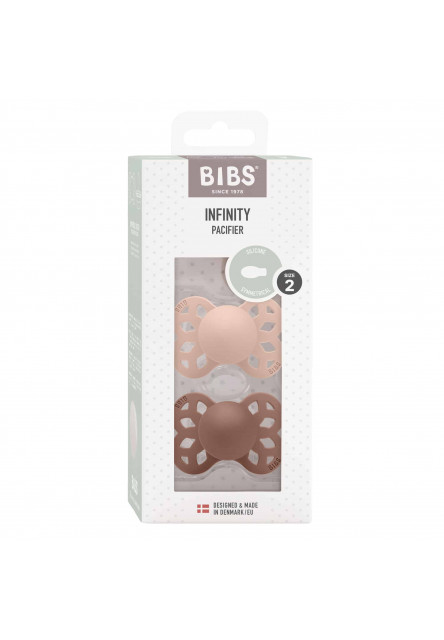 BIBS Infinity symetrické cumlíky zo silikónu 2ks - veľkosť 2 (Blush / Woodchuck)