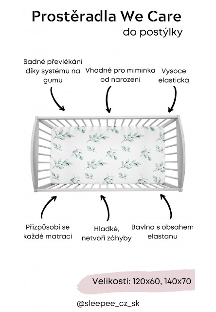 Prostěradlo Sleepee Bohemian Botanic 120x60 cm