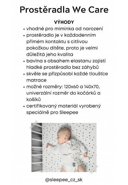 Prostěradlo Sleepee We Care do kočárku, košíku a kolébky Bohemian Sand/Bohemian Botanic