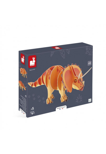 Dřevěné 3D puzzle Dinosaurus Triceratops Dino 32 ks