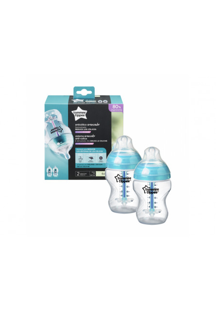 Kojenecká láhev C2N ANTI-COLIC 260ml 2ks 0m+