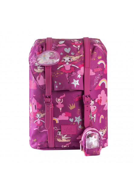 Školní batoh Retro Ballerina 22L Dark Pink Frii of Norway