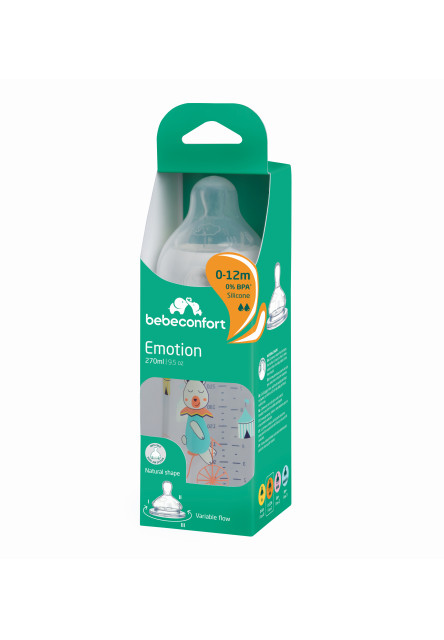 Kojenecká láhev Emotion 270ml 0-12m White