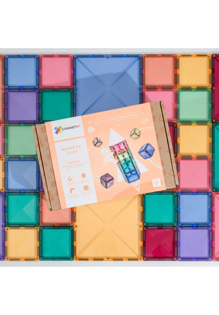 Magnetická stavebnice - Pastel Square Pack 40 ks