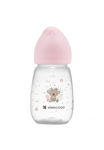 Kojenecká láhev 260ml 3m+ Savanna Pink KikkaBoo