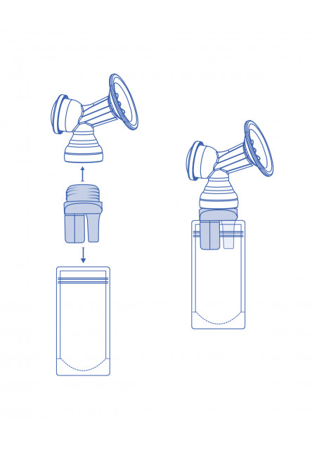 Adaptéry pro odsávání mateřského mléka do sáčku 2 ks