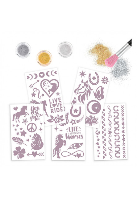 Glitter Tattoo Set, Fialový