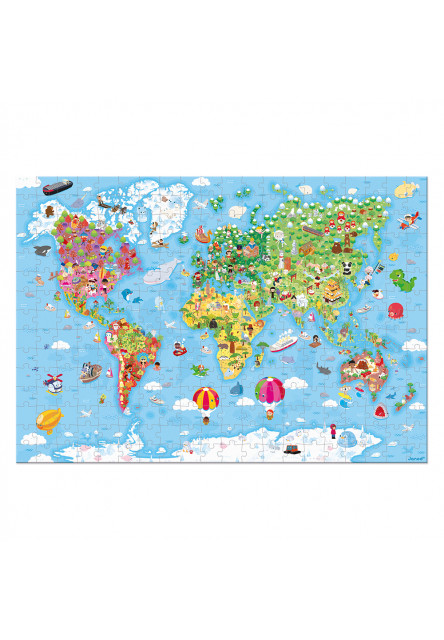 Puzzle Mapa sveta v kufríku 300 ks