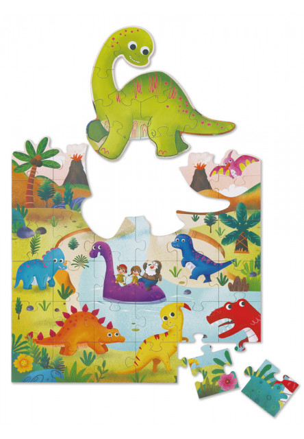 Tvarované puzzle Dinosaurus 40ks