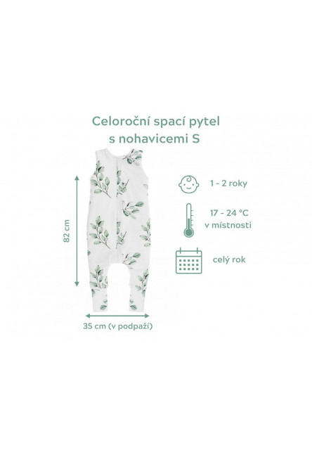 Celoroční spací pytel s nohavicemi Sleepee Vintage Animals Amaranth/Cream S