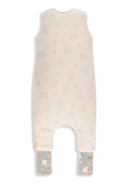 Celoroční spací pytel s nohavicemi Sleepee Vintage Animals Sky Blue/Cream M