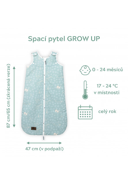 Spací pytel Sleepee Grow Up Vintage Animals Sky Blue