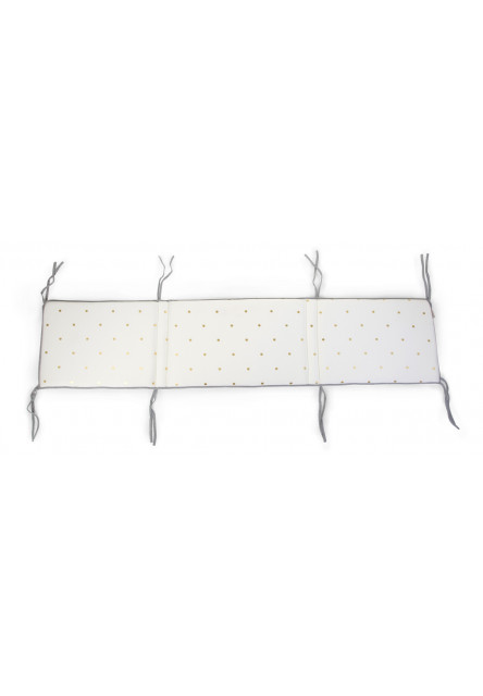 Mantinel do postýlky 35x170cm Jersey Gold Dots Childhome