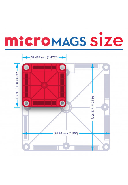 Magnetická stavebnice microMAGS Travel Set 26 dílů