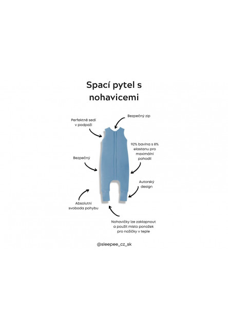 Lehký spací pytel s nohavicemi Sleepee Grey XS