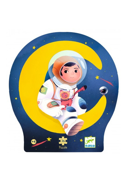 Siluetové puzzle: Astronaut na Mesiaci, 36 dielov