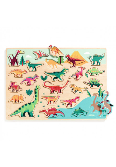 Dinosaury: puzzle drevené DJECO