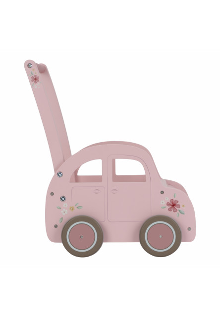 Chodítko auto dřevěné Pink