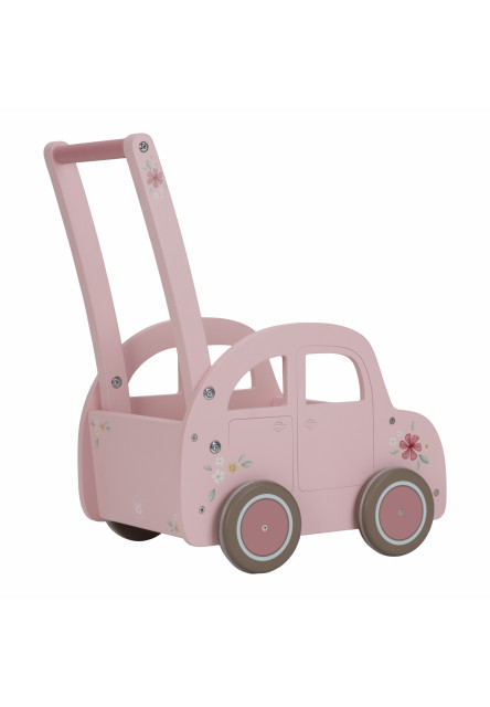 Chodítko auto dřevěné Pink