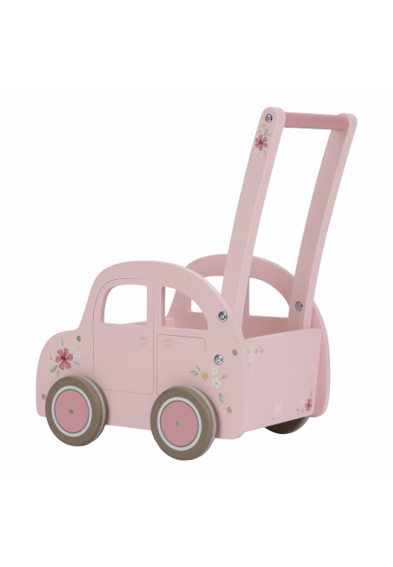 Chodítko auto dřevěné Pink