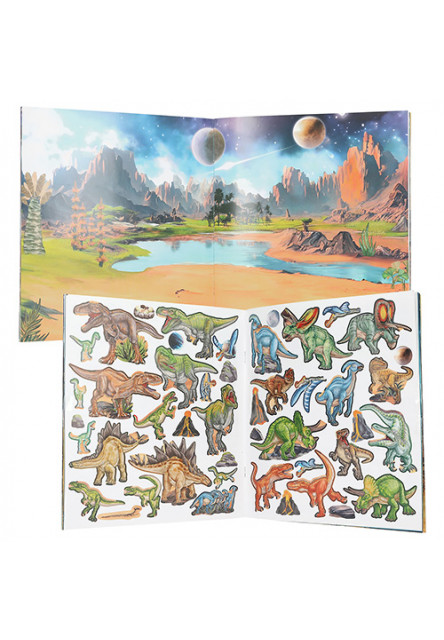 Sticker World - Dino World, Kreativní sešit se samolepkami