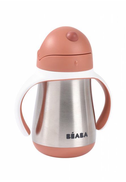 Hrnek termoizolační s brčkem nerez 250ml Terracotta