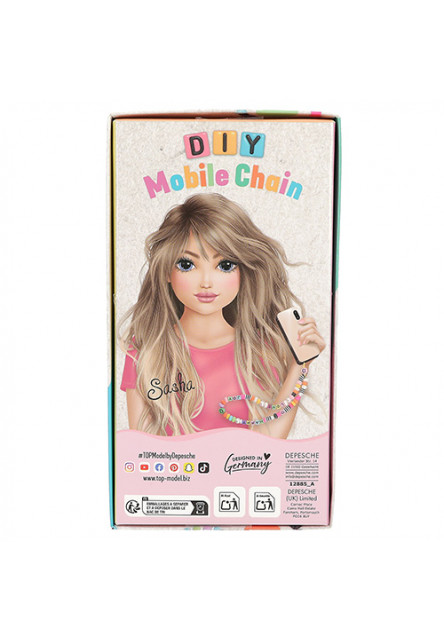 DIY Mobile Chain Top Model, Sasha, sada na výrobu přívěsku na mobilní telefon