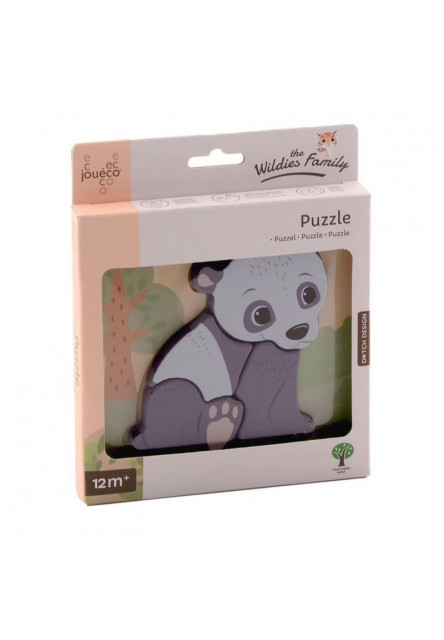 Drevené puzzle - panda - Jouéco - 15 cm Aurora