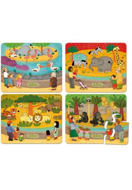 Dřevěné puzzle Zoo