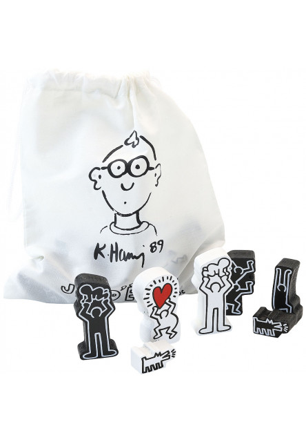 Moderní dřevěné šachy Keith Haring