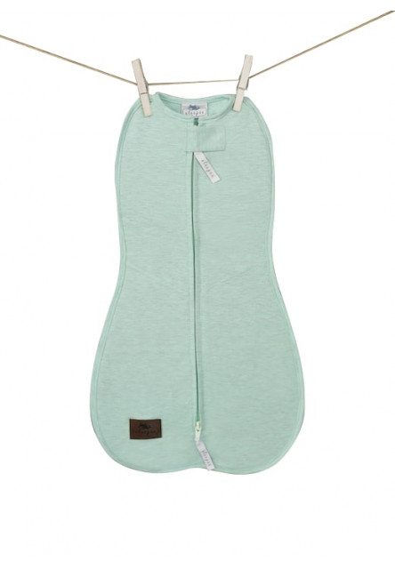 Zavinovačka Sleepee First Step Swaddle s čepičkou zdarma mintová