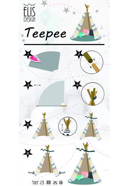 Teepee stan set Cik Cak sivo-ružový varianta: standard