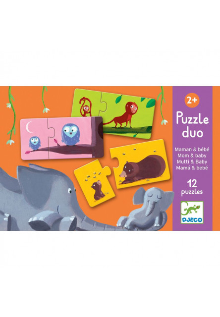 Puzzle duo: Mama a bábätko - 12ks